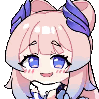 Girl With Pink Hair And Blue Eyes Sticker