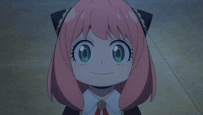 Girl With Pink Hair And Blue Eyes Looking Up GIF