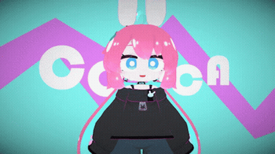 Girl With Pink Hair And Blue Eyes Saying Cocon GIF