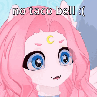 Girl With Pink Hair And Blue Eyes Says No Taco Bell GIF