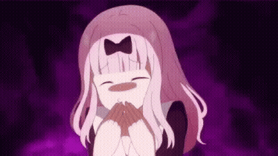 Girl With Pink Hair And Bow Covering Mouth GIF