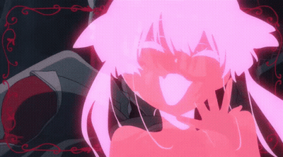 Girl With Pink Hair And Cat Ear Making Funny Face GIF