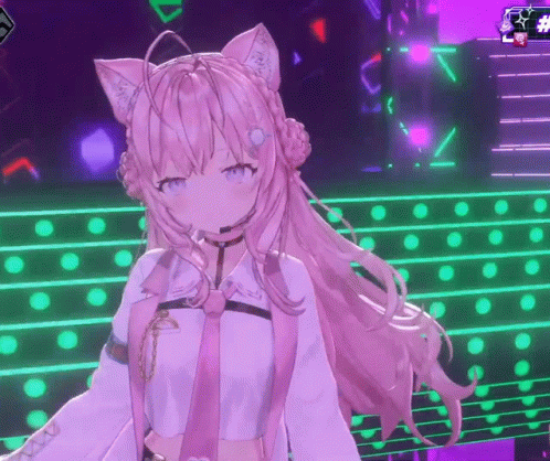 Girl With Pink Hair And Cat Ears GIF