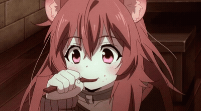 Girl With Pink Hair And Cat Ears Eating GIF