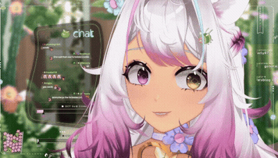 Girl With Pink Hair And Chat Screen GIF