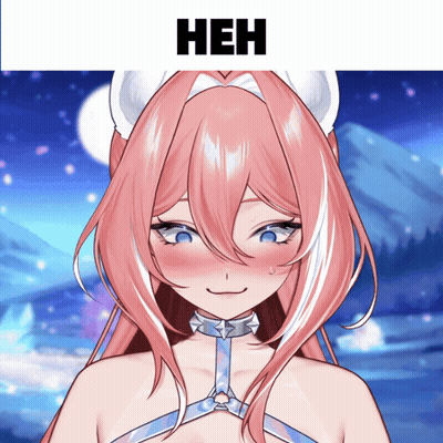 Girl With Pink Hair and Choker Saying Heh