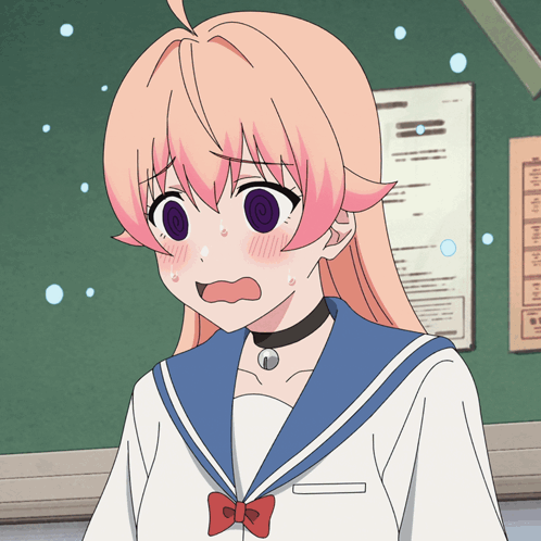 Girl With Pink Hair And Choker GIF