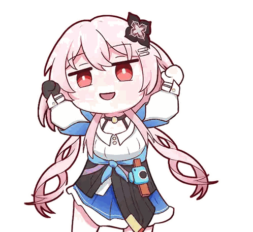 Girl With Pink Hair And Flower On Head Sticker