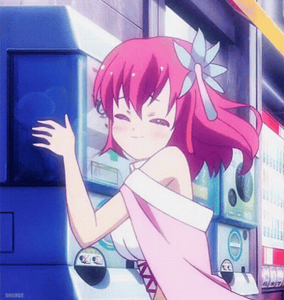 Girl With Pink Hair And Flower GIF