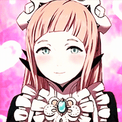 Girl With Pink Hair and Green Eyes in Maid Costume