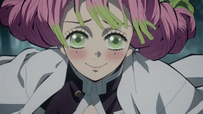 Girl With Pink Hair And Green Eyes Smiling GIF