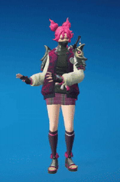 Girl With Pink Hair And Mask GIF