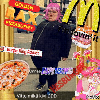 Girl With Pink Hair And McDonald's Logo GIF