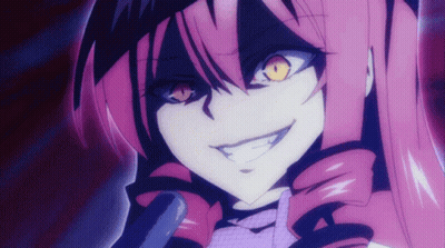 Girl With Pink Hair And Orange Eyes GIF