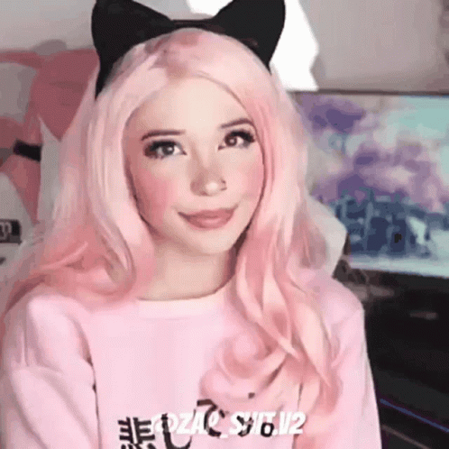 Girl With Pink Hair And Pink Headphones GIF