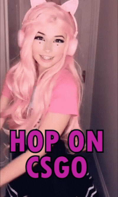 Girl With Pink Hair And Pink Headphones GIF