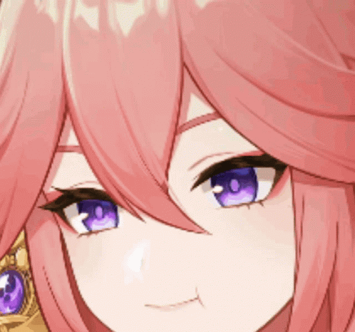 Girl With Pink Hair And Purple Eyes GIF