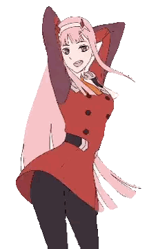 Girl With Pink Hair And Red Jacket Sticker