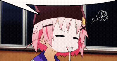 Girl With Pink Hair And Speech Bubble GIF
