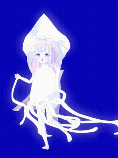 Girl With Pink Hair And Squid Head GIF