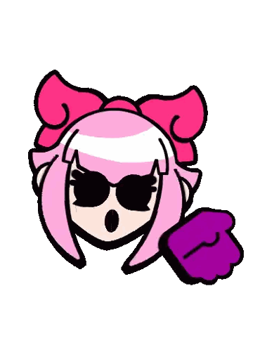 Girl With Pink Hair And Sunglasses Sticker