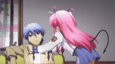 Girl With Pink Hair And Tail GIF