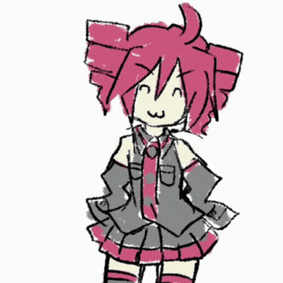 Girl With Pink Hair And Tie GIF