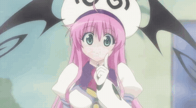 Girl With Pink Hair And White Hat With G GIF