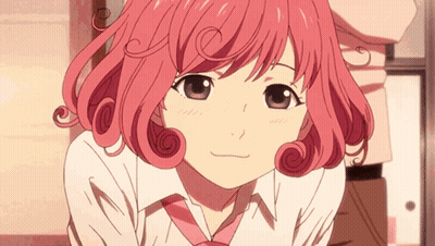 Girl With Pink Hair And White Shirt And Tie GIF