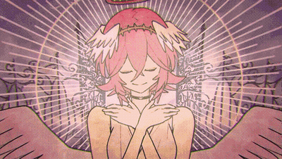 Girl With Pink Hair And White Wings GIF