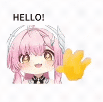 Girl With Pink Hair And Wings Saying Hello GIF