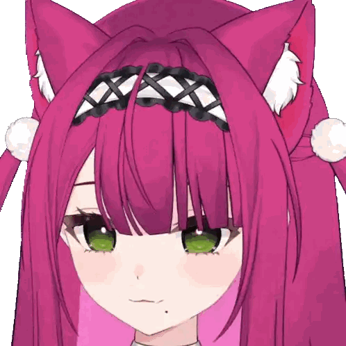 Girl With Pink Hair Close Up Sticker