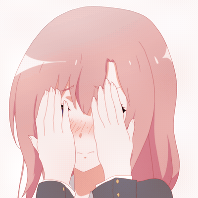 Girl With Pink Hair Covering Eyes GIF