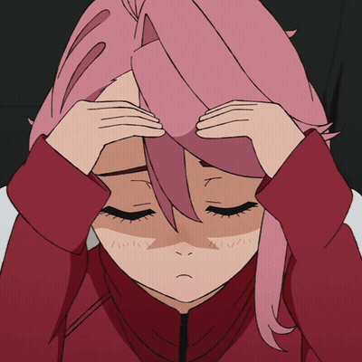 Girl With Pink Hair Covering Face GIF