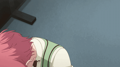 Girl With Pink Hair Covering Face GIF