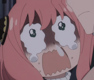 Girl With Pink Hair Crying Mouth Open GIF