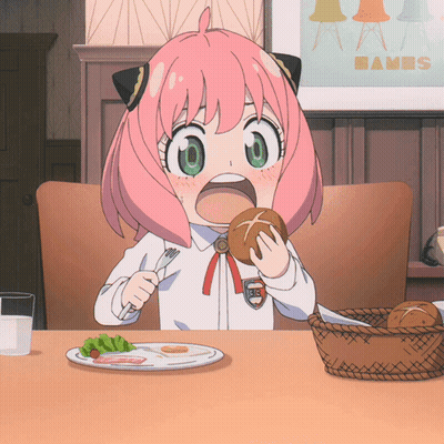 Girl With Pink Hair Eating Food GIF