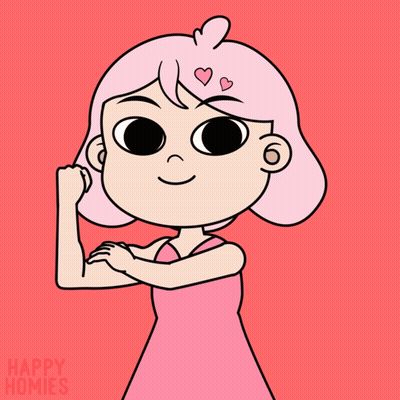 Girl With Pink Hair Happy Homies GIF