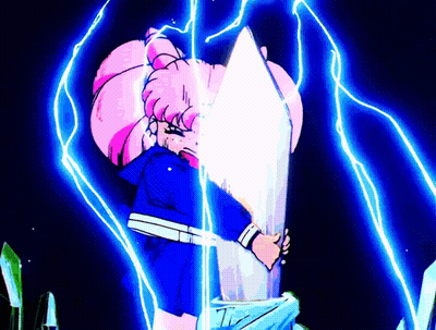Girl With Pink Hair Holding Crystal GIF
