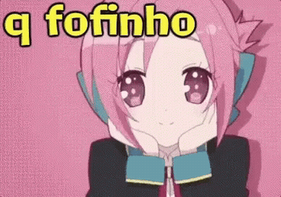 Girl With Pink Hair Holding Hand to Face Saying Q Fofinho