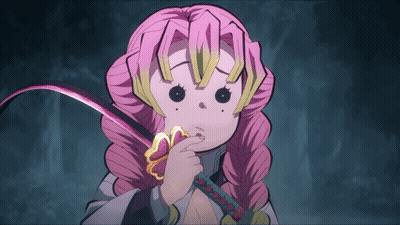 Girl With Pink Hair Holding Sword GIF