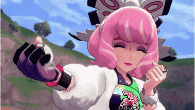 Girl With Pink Hair In Pokemon Shirt GIF