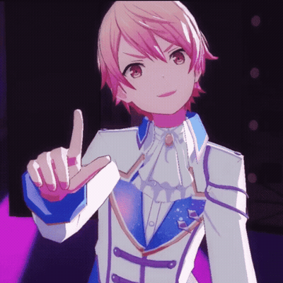 Girl With Pink Hair In White And Blue Jacket GIF