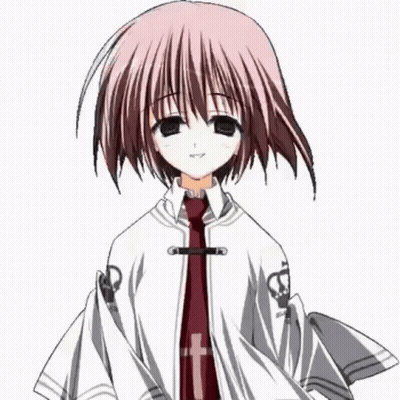 Girl With Pink Hair in White Shirt and Red Tie