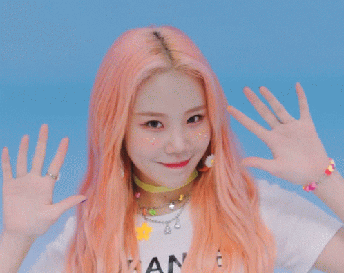 Girl With Pink Hair In White Shirt Saying An GIF