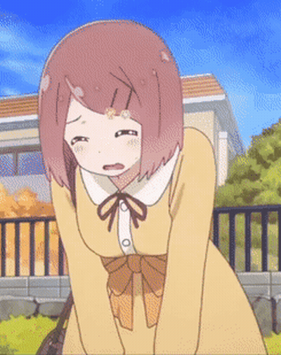 Girl With Pink Hair In Yellow Dress And Bow GIF