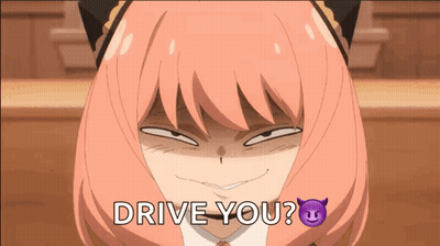 Girl With Pink Hair Making Funny Face Drive You GIF