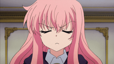 Girl With Pink Hair Making Funny Face Eyes Closed