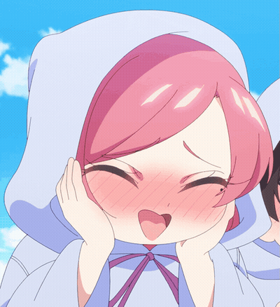 Girl With Pink Hair Making Funny Face GIF