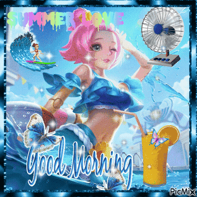 Girl With Pink Hair Saying Good Morning GIF